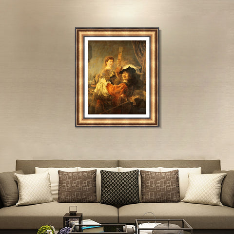 INVIN ART Framed Canvas Art Giclee Print Series#077 by Rembrandt Harmenszoon van Rijn Wall Art Living Room Home Office Decorations