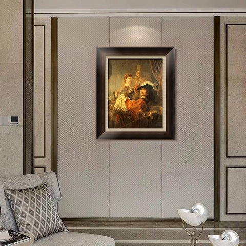 INVIN ART Framed Canvas Art Giclee Print Series#077 by Rembrandt Harmenszoon van Rijn Wall Art Living Room Home Office Decorations