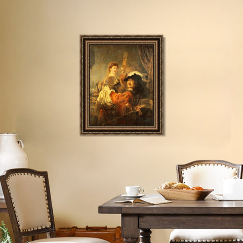 INVIN ART Framed Canvas Art Giclee Print Series#077 by Rembrandt Harmenszoon van Rijn Wall Art Living Room Home Office Decorations