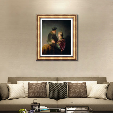 INVIN ART Framed Canvas Art Giclee Print Series#080 by Rembrandt Harmenszoon van Rijn Wall Art Living Room Home Office Decorations