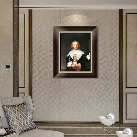 INVIN ART Framed Canvas Art Giclee Print Series#083 by Rembrandt Harmenszoon van Rijn Wall Art Living Room Home Office Decorations