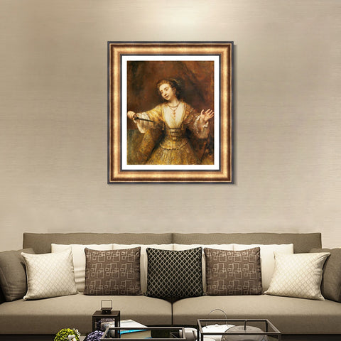 INVIN ART Framed Canvas Art Giclee Print Series#084 by Rembrandt Harmenszoon van Rijn Wall Art Living Room Home Office Decorations