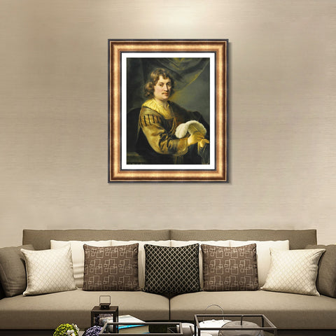 INVIN ART Framed Canvas Art Giclee Print Series#091 by Rembrandt Harmenszoon van Rijn Wall Art Living Room Home Office Decorations