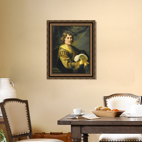 INVIN ART Framed Canvas Art Giclee Print Series#091 by Rembrandt Harmenszoon van Rijn Wall Art Living Room Home Office Decorations