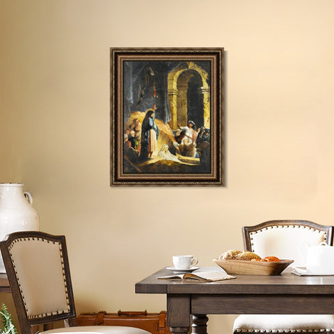 INVIN ART Framed Canvas Art Giclee Print Series#093 by Rembrandt Harmenszoon van Rijn Wall Art Living Room Home Office Decorations