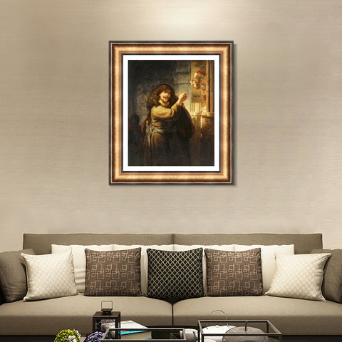 INVIN ART Framed Canvas Art Giclee Print Series#095 by Rembrandt Harmenszoon van Rijn Wall Art Living Room Home Office Decorations