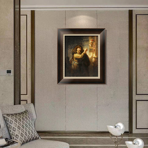 INVIN ART Framed Canvas Art Giclee Print Series#095 by Rembrandt Harmenszoon van Rijn Wall Art Living Room Home Office Decorations