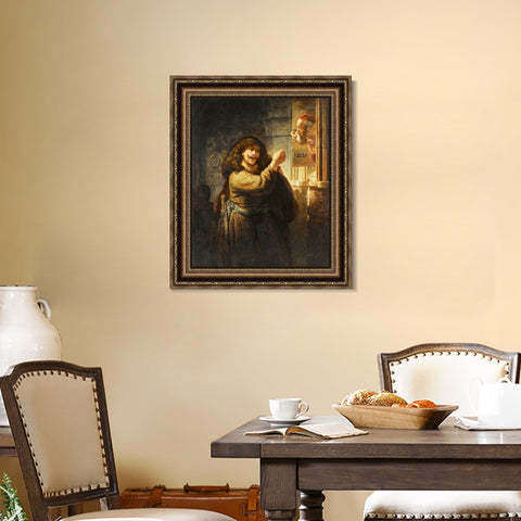 INVIN ART Framed Canvas Art Giclee Print Series#095 by Rembrandt Harmenszoon van Rijn Wall Art Living Room Home Office Decorations