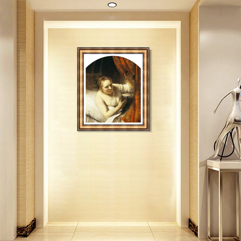 INVIN ART Framed Canvas Art Giclee Print Series#099 by Rembrandt Harmenszoon van Rijn Wall Art Living Room Home Office Decorations