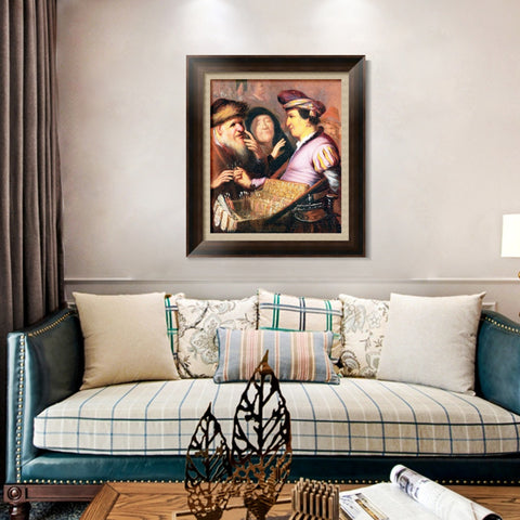 INVIN ART Framed Canvas Art Giclee Print Series#106 by Rembrandt Harmenszoon van Rijn Wall Art Living Room Home Office Decorations