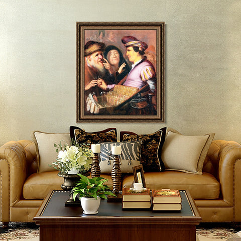 INVIN ART Framed Canvas Art Giclee Print Series#106 by Rembrandt Harmenszoon van Rijn Wall Art Living Room Home Office Decorations