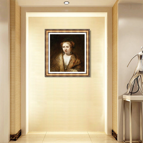 INVIN ART Framed Canvas Art Giclee Print Series#114 by Rembrandt Harmenszoon van Rijn Wall Art Living Room Home Office Decorations