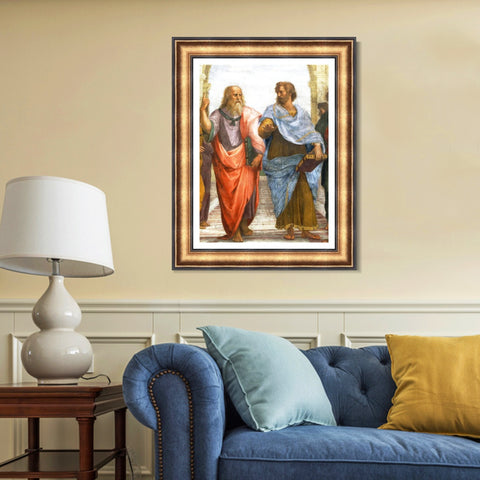 INVIN ART Framed Canvas Art Giclee Print Aristotle and Plato by Raphael/Raffaello Sanzio Wall Art Living Room Home Office Decorations