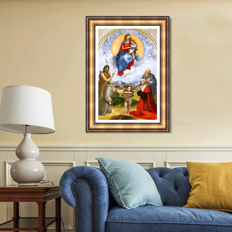 INVIN ART Framed Canvas Art Giclee Print Series#030 by Raphael/Raffaello Sanzio Wall Art Living Room Home Office Decorations