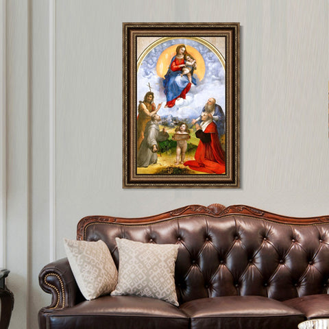 INVIN ART Framed Canvas Art Giclee Print Series#030 by Raphael/Raffaello Sanzio Wall Art Living Room Home Office Decorations