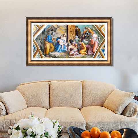 INVIN ART Framed Canvas Art Giclee Print Series#046 by Raphael/Raffaello Sanzio Wall Art Living Room Home Office Decorations