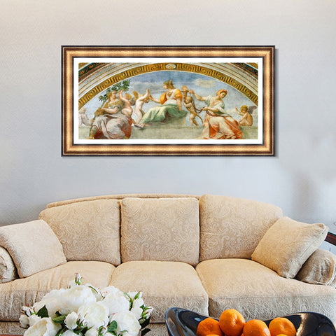 INVIN ART Framed Canvas Art Giclee Print Series#050 by Raphael/Raffaello Sanzio Wall Art Living Room Home Office Decorations