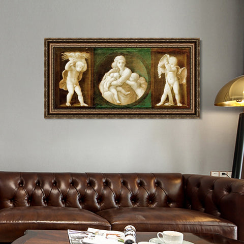 INVIN ART Framed Canvas Art Giclee Print Series#052 by Raphael/Raffaello Sanzio Wall Art Living Room Home Office Decorations