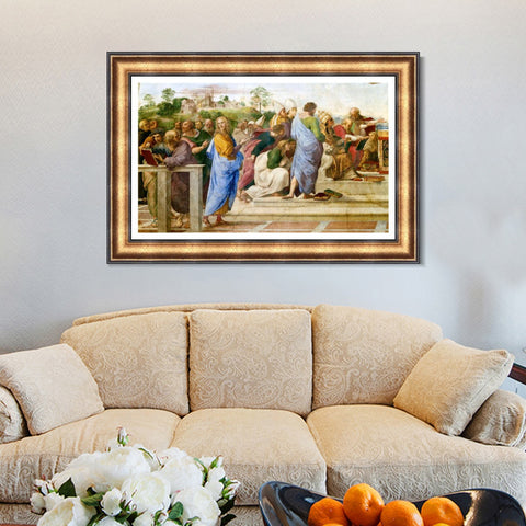 INVIN ART Framed Canvas Art Giclee Print Series#058 by Raphael/Raffaello Sanzio Wall Art Living Room Home Office Decorations