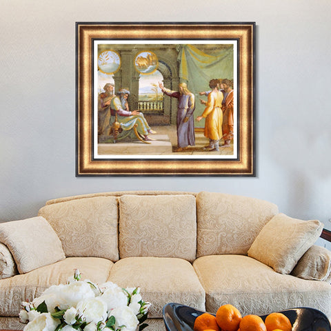 INVIN ART Framed Canvas Art Giclee Print Series#065 by Raphael/Raffaello Sanzio Wall Art Living Room Home Office Decorations