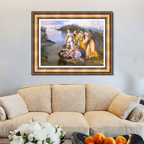 INVIN ART Framed Canvas Art Giclee Print Series#069 by Raphael/Raffaello Sanzio Wall Art Living Room Home Office Decorations