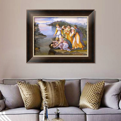 INVIN ART Framed Canvas Art Giclee Print Series#069 by Raphael/Raffaello Sanzio Wall Art Living Room Home Office Decorations