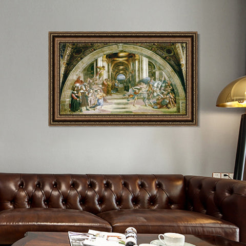 INVIN ART Framed Canvas Art Giclee Print Series#073 by Raphael/Raffaello Sanzio Wall Art Living Room Home Office Decorations