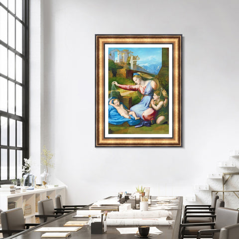 INVIN ART Framed Canvas Art Giclee Print Series#076 by Raphael/Raffaello Sanzio Wall Art Living Room Home Office Decorations
