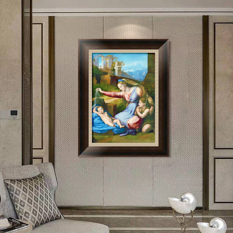 INVIN ART Framed Canvas Art Giclee Print Series#076 by Raphael/Raffaello Sanzio Wall Art Living Room Home Office Decorations