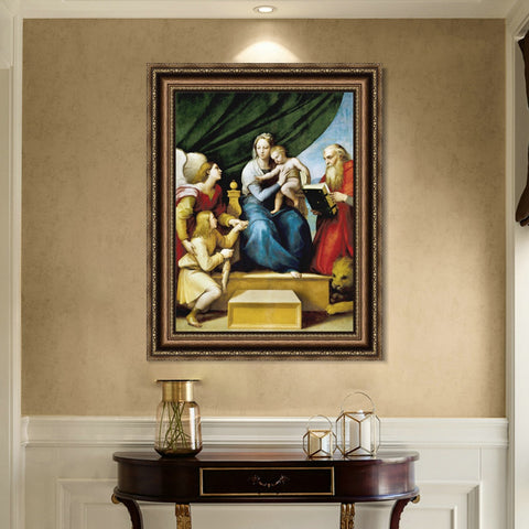 INVIN ART Framed Canvas Art Giclee Print Series#097 by Raphael/Raffaello Sanzio Wall Art Living Room Home Office Decorations