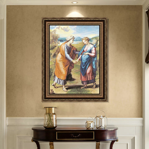 INVIN ART Framed Canvas Art Giclee Print Series#099 by Raphael/Raffaello Sanzio Wall Art Living Room Home Office Decorations