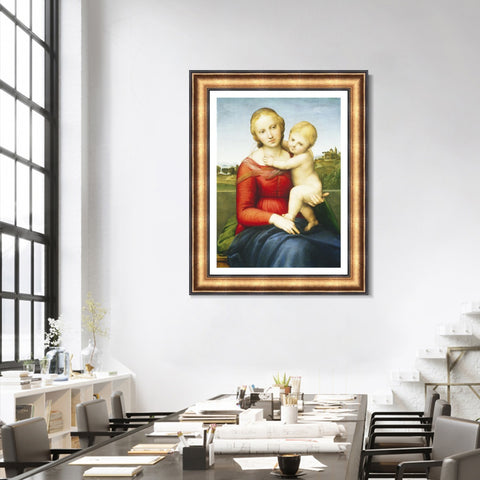 INVIN ART Framed Canvas Art Giclee Print The Small Cowper Madonna1505 by Raphael/Raffaello Sanzio Wall Art Living Room Home Office Decorations