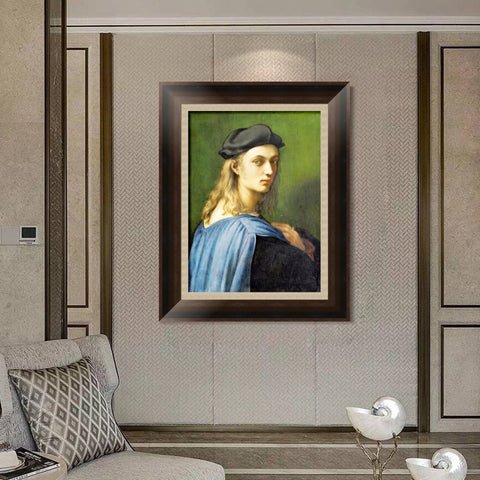 INVIN ART Framed Canvas Art Giclee Print Ritratto di Bindo Altoviti by Raphael/Raffaello Sanzio Wall Art Living Room Home Office Decorations