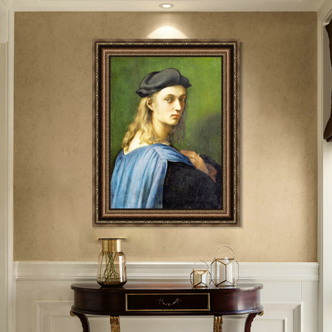 INVIN ART Framed Canvas Art Giclee Print Ritratto di Bindo Altoviti by Raphael/Raffaello Sanzio Wall Art Living Room Home Office Decorations
