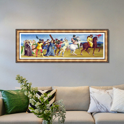INVIN ART Framed Canvas Art Giclee Print The Procession to Calvary by Raphael/Raffaello Sanzio Wall Art Living Room Home Office Decorations