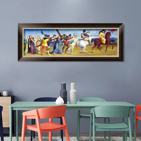 INVIN ART Framed Canvas Art Giclee Print The Procession to Calvary by Raphael/Raffaello Sanzio Wall Art Living Room Home Office Decorations