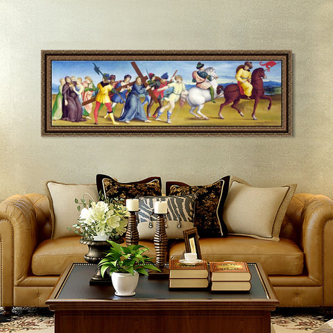 INVIN ART Framed Canvas Art Giclee Print The Procession to Calvary by Raphael/Raffaello Sanzio Wall Art Living Room Home Office Decorations