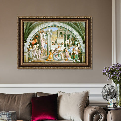 INVIN ART Framed Canvas Art Giclee Print Series#115 by Raphael/Raffaello Sanzio Wall Art Living Room Home Office Decorations