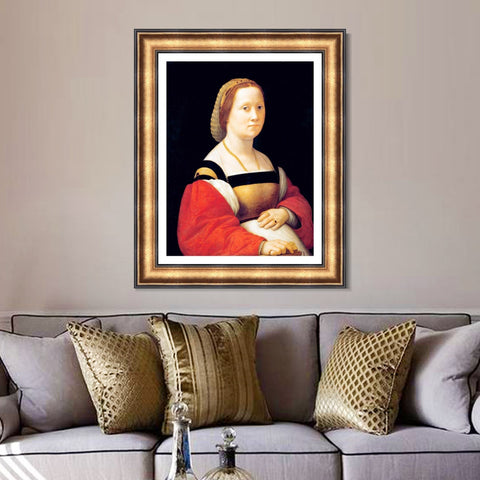 INVIN ART Framed Canvas Art Giclee Print La Gravida by Raphael/Raffaello Sanzio Wall Art Living Room Home Office Decorations