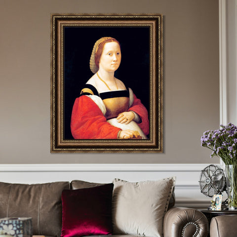 INVIN ART Framed Canvas Art Giclee Print La Gravida by Raphael/Raffaello Sanzio Wall Art Living Room Home Office Decorations