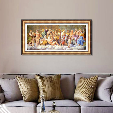 INVIN ART Framed Canvas Art Giclee Print The gods of Olympus by Raphael/Raffaello Sanzio Wall Art Living Room Home Office Decorations