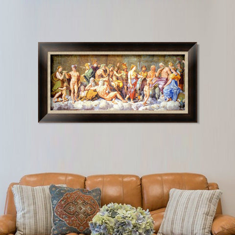 INVIN ART Framed Canvas Art Giclee Print The gods of Olympus by Raphael/Raffaello Sanzio Wall Art Living Room Home Office Decorations
