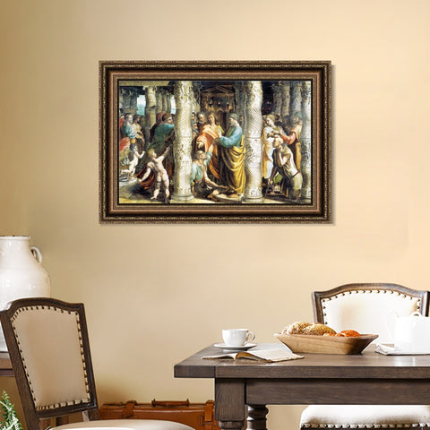 INVIN ART Framed Canvas Art Giclee Print Series#154 by Raphael/Raffaello Sanzio Wall Art Living Room Home Office Decorations