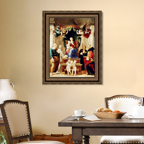INVIN ART Framed Canvas Art Giclee Print Series#158 by Raphael/Raffaello Sanzio Wall Art Living Room Home Office Decorations