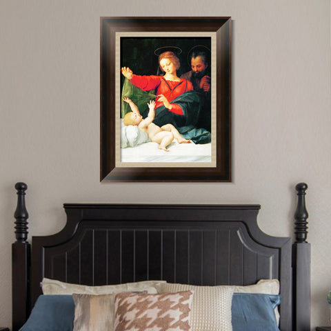 INVIN ART Framed Canvas Art Giclee Print The Holy Family (1509) by Raphael/Raffaello Sanzio Wall Art Living Room Home Office Decorations