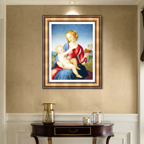 INVIN ART Framed Canvas Art Giclee Print Madonna and Child by Raphael/Raffaello Sanzio Wall Art Living Room Home Office Decorations