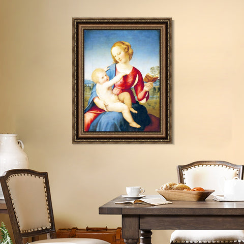 INVIN ART Framed Canvas Art Giclee Print Madonna and Child by Raphael/Raffaello Sanzio Wall Art Living Room Home Office Decorations