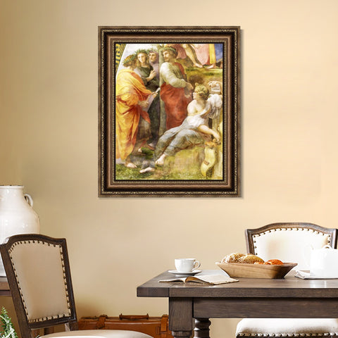 INVIN ART Framed Canvas Art Giclee Print Series#184 by Raphael/Raffaello Sanzio Wall Art Living Room Home Office Decorations