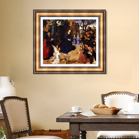 INVIN ART Framed Canvas Art Giclee Print Series#021 by Sandro Botticelli Wall Art Living Room Home Office Decorations