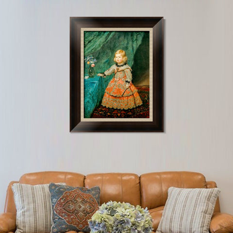 INVIN ART Framed Canvas Art Giclee Print Infanta Margarita Teresa in a Pink Gown by Diego Velazquez Wall Art Living Room Home Office Decorations